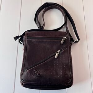 Puro Cuero Brown Leather CrossBody Purse Bag
